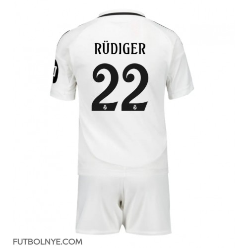 Camiseta Real Madrid Antonio Rudiger #22 Primera Equipación para niños 2024-25 manga corta (+ pantalones cortos)